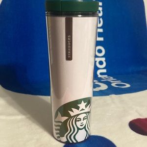 Starbucks White and Green Tumbler